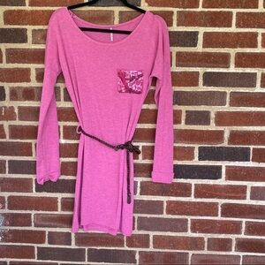 Sweater Dress with Sequin Pocket Detail